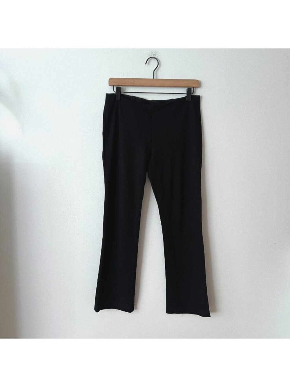 Eileen Fisher Straight Leg Black Washable Stretch Jersey Pants Women's Size 4